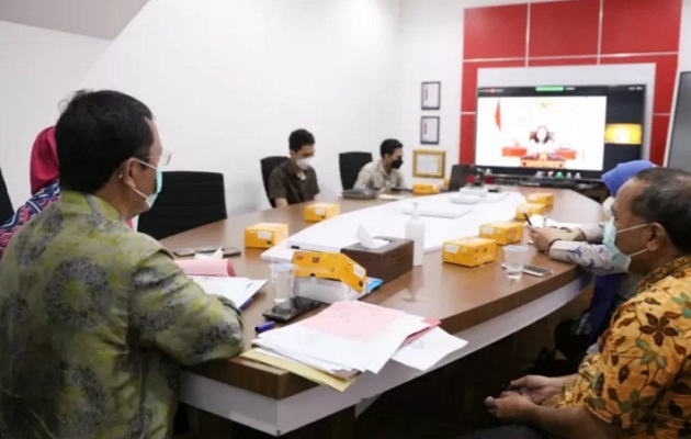 Suasana acara virtual penghargaan anugerah KPAI dihadiri Sekertaris Daerah Kota Makassar