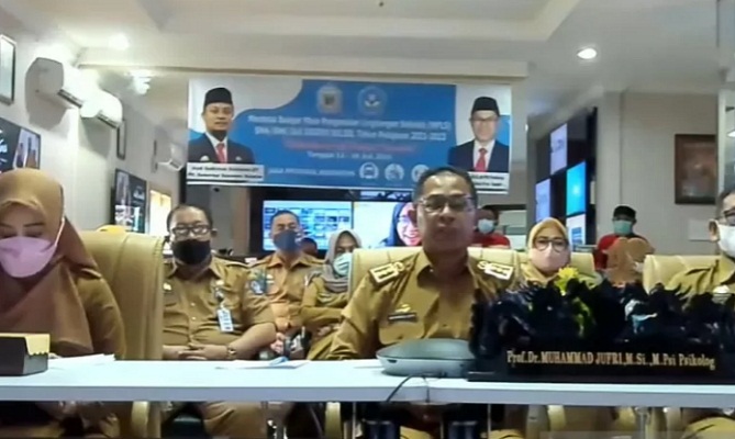 Tangkapan layar Kepala Dinas Pendidikan Sulawesi Selatan Prof Dr Muh Jufri pada pembukaan Masa Pengenalan Lingkungan Sekolah