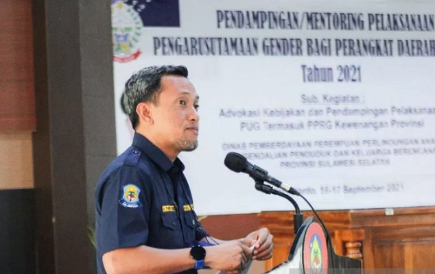 Wakil Bupati Jeneponto H Paris Yasir saat membuka pendampinganmentoring pelaksanaan pengarusutamaan